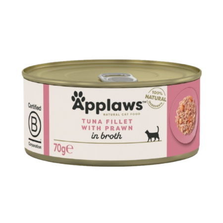 Applaws Cat Tuna Fillet with Prawn In Broth 70g